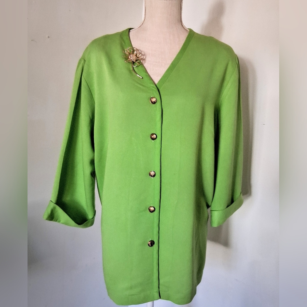 Erin London Vintage "Jacket" Blouse - Brass Buttons
